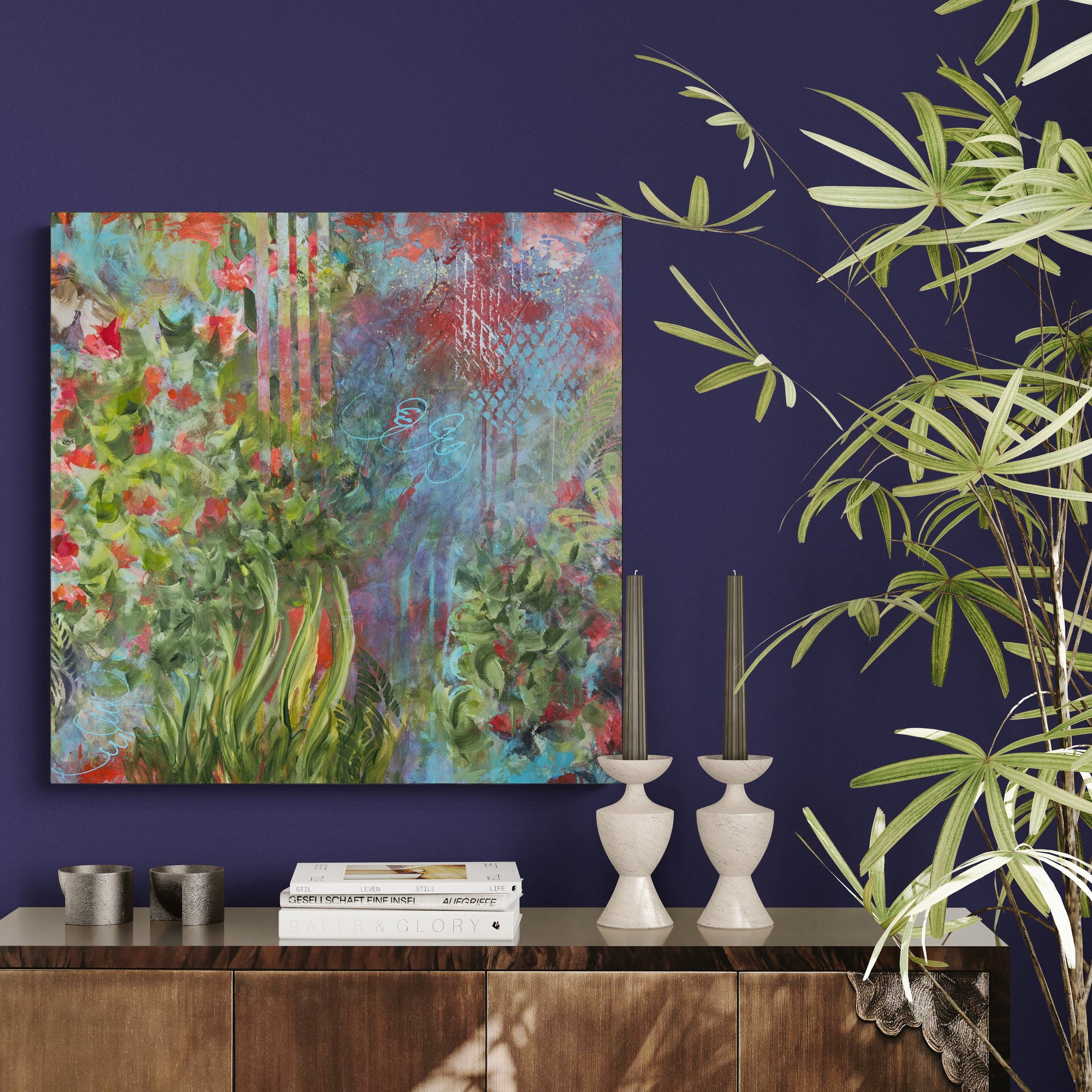 Twilight Garden| On Gallery, Cradled Wood Panel