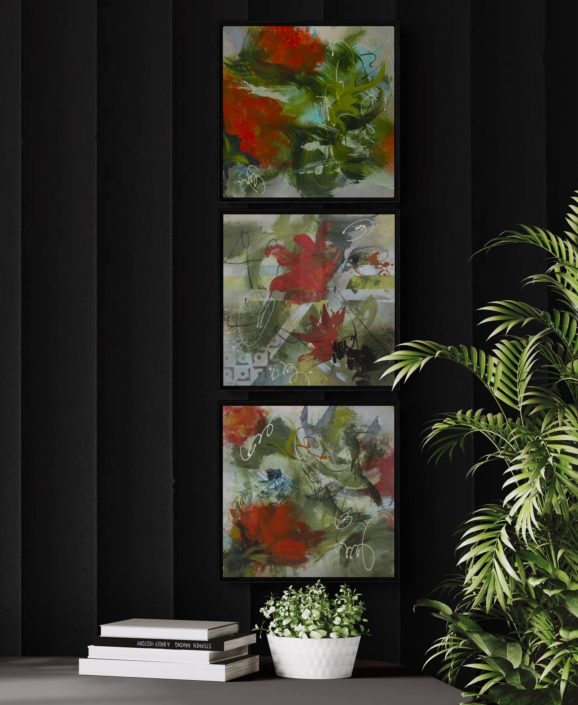 Spectrum Dance I (Framed with Wood Floater Frame)